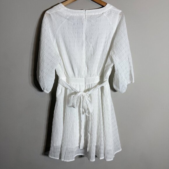 Petal + Pup Quinnie Balloon Sleeve Mini Dress Women's Large White Party Bridal - Picture 10 of 14